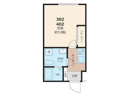 セレス池田山(1K/3階)の間取り写真