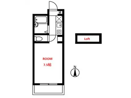 ヨコハマジーニアスガーデン(ワンルーム/1階)の間取り写真