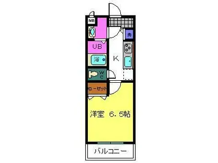 シャルマンフジもずイースト(1K/4階)の間取り写真