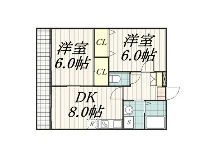 パナタウン白旗Ⅰ(2DK/1階)の間取り写真