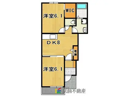 メゾン ラフレシール(2DK/1階)の間取り写真