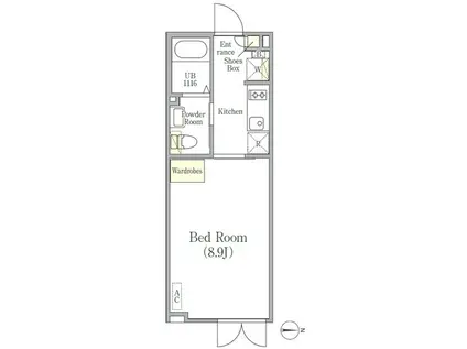 LAPIS南麻布(1K/5階)の間取り写真