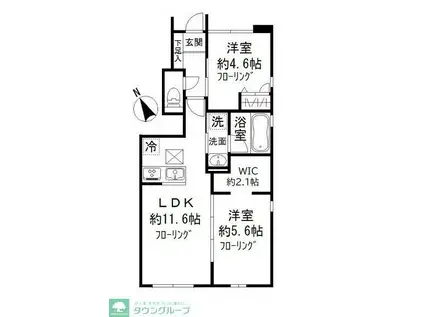 CASA LUMINOSA(2LDK/1階)の間取り写真