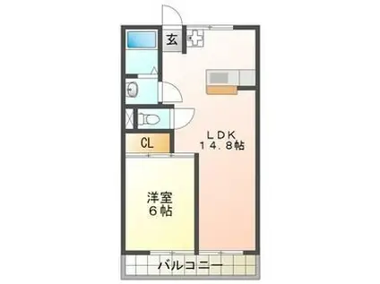 ルビーハイツ大森II(1LDK/3階)の間取り写真