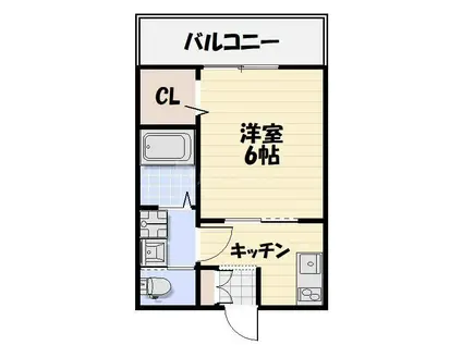 LIKES飯山満町A棟(1LDK/2階)の間取り写真