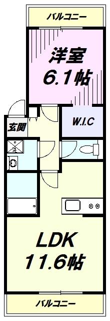 FUJISTA所沢19(1LDK/1階)の間取り写真