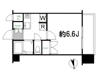 メインステージ池袋(1K/7階)の間取り写真