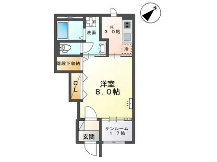 ルミナス(1K/1階)の間取り写真