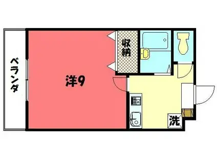 ヴィルラ北白川(1K/3階)の間取り写真