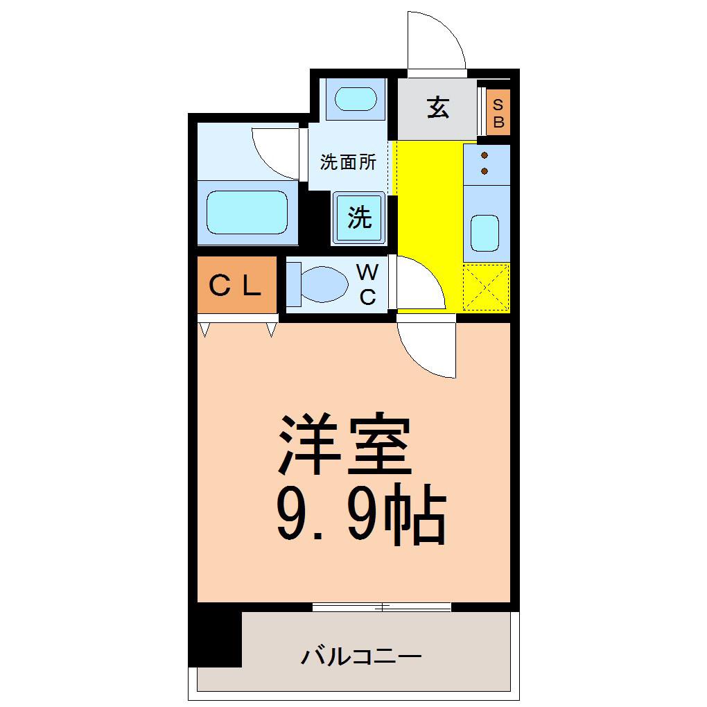 CHERRY SUITE(1K/2階)の間取り写真