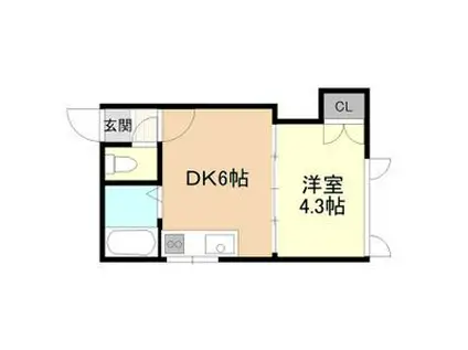 アーバンコート南郷VII(1DK/3階)の間取り写真