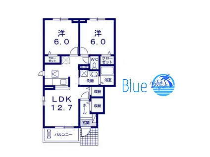 リブェ―ルSHINOIV(2LDK/1階)の間取り写真