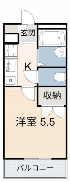 大橋マンション(1K/3階)の間取り写真