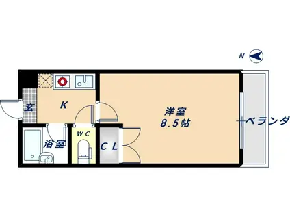 コンフォート布施(1K/3階)の間取り写真