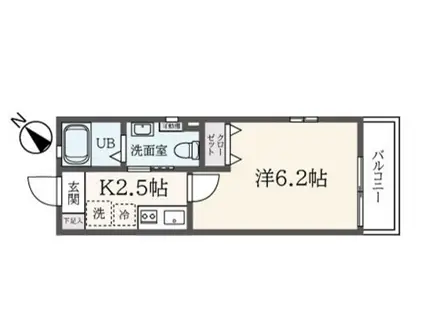 アトリビュート横浜(1K/1階)の間取り写真