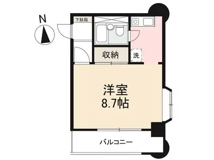 ルミエール三条(ワンルーム/6階)の間取り写真