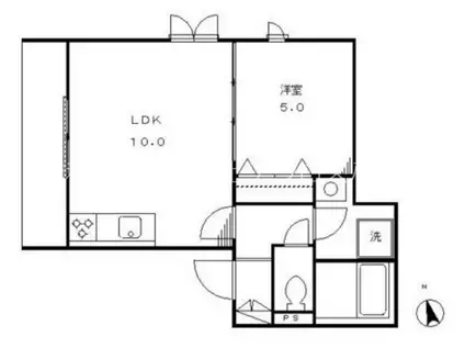 BON COIN(1LDK/1階)の間取り写真