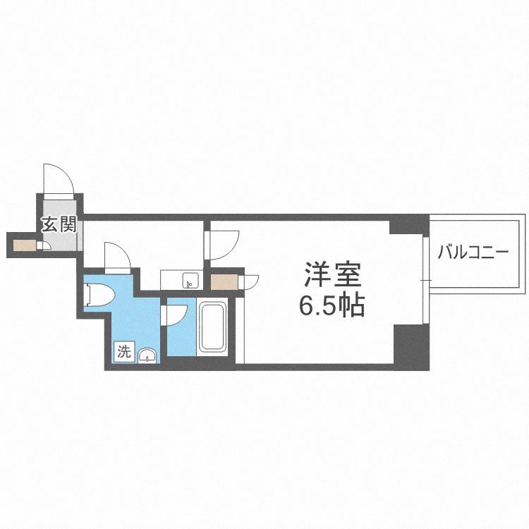 クレビオス南堀江(1K/3階)の間取り写真
