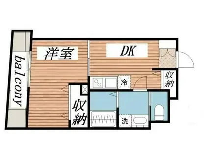 桜山ハイツ(1DK/3階)の間取り写真