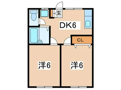 トムアンドジェリー(2DK/1階)の間取り写真