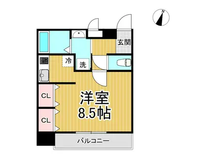 LOCUS1(1K/4階)の間取り写真
