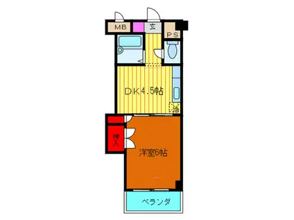 ローズコーポ京橋(1DK/3階)の間取り写真