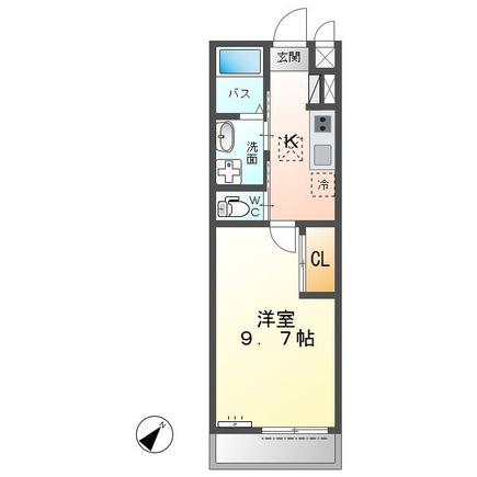 阿見町岡崎アパート(1K/1階)の間取り写真
