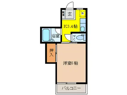 BRIZZ VIII(1K/2階)の間取り写真