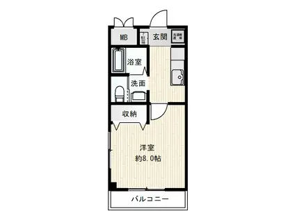 KSキャトルセゾンI(1K/1階)の間取り写真