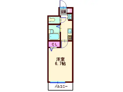 グランヴァン西馬込II(1K/2階)の間取り写真