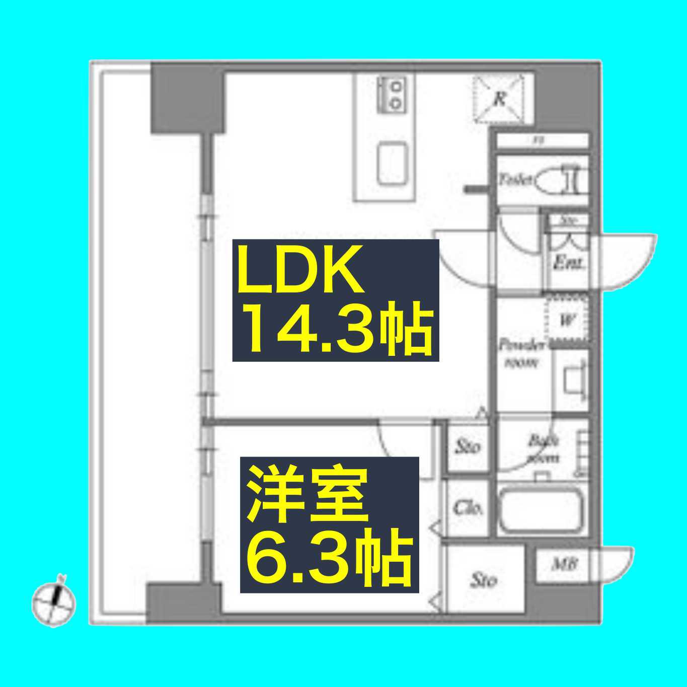 ファーストレジデンス栄(1LDK/8階)の間取り写真
