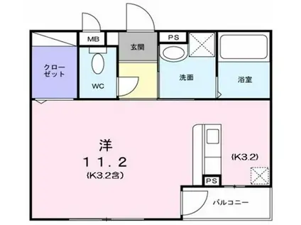 コモド・マッティーノ(1K/1階)の間取り写真