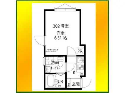 NADIA西武柳沢(1K/3階)の間取り写真