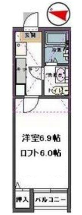 STAGE東仙台(1K/1階)の間取り写真