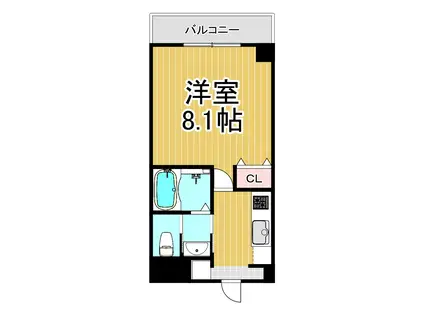 AILE鳴尾(1K/3階)の間取り写真