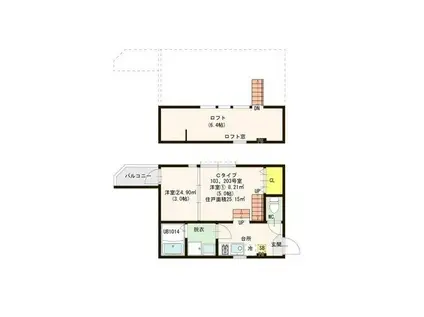 DANS LAVENIR福岡(2K/2階)の間取り写真