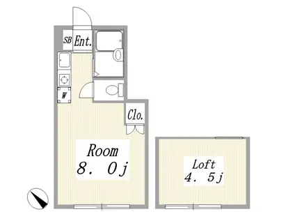 ハイツリバティ(ワンルーム/1階)の間取り写真
