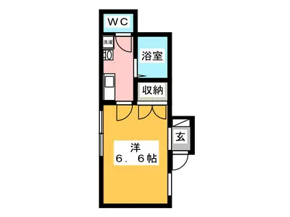 LA FESTA 川越(1K/1階)の間取り写真