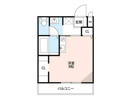 パークサイド稲荷山(ワンルーム/1階)の間取り写真
