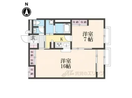 レオパレスヴィラージュE(1LDK/1階)の間取り写真