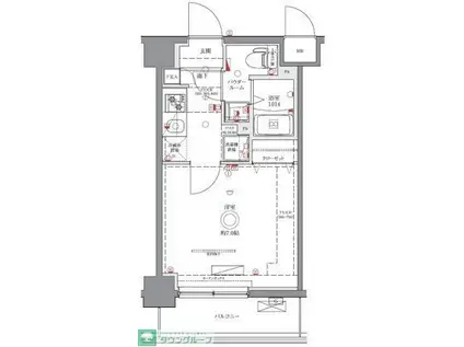 GENOVIA西川口II(1K/3階)の間取り写真