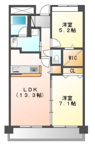 コンフォーレ和光(2LDK/3階)の間取り写真