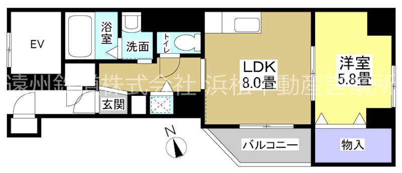 ソルトシティ浜松(1LDK/7階)の間取り写真