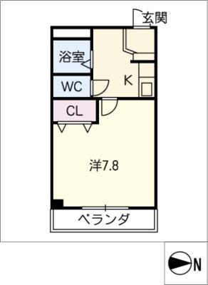 旭ビル(1K/4階)の間取り写真