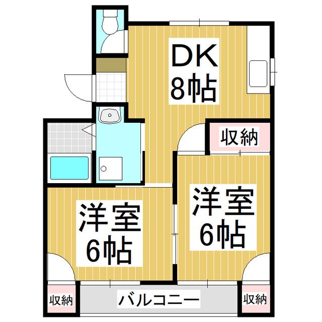 ハイツ風見鶏(2DK/1階)の間取り写真