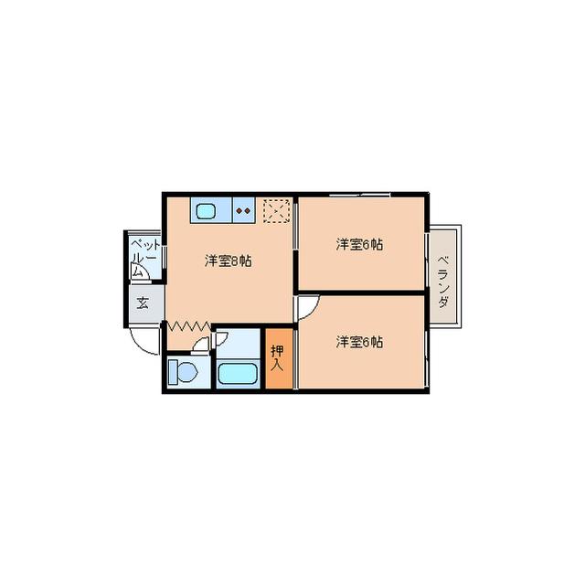 高畠196(2LDK/3階)の間取り写真