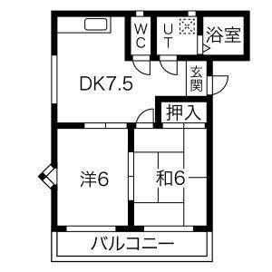 ピュアSEVEN(2DK/1階)の間取り写真