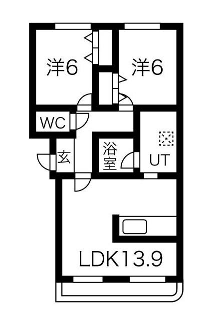 VICTORIAVIII(2LDK/1階)の間取り写真