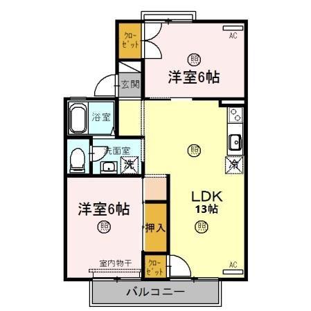 セジュール久保(2LDK/2階)の間取り写真