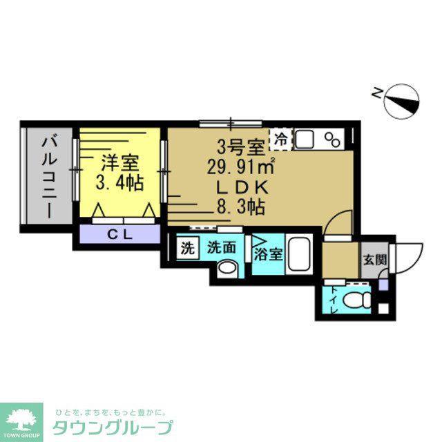 ラ・ルポI(1LDK/2階)の間取り写真